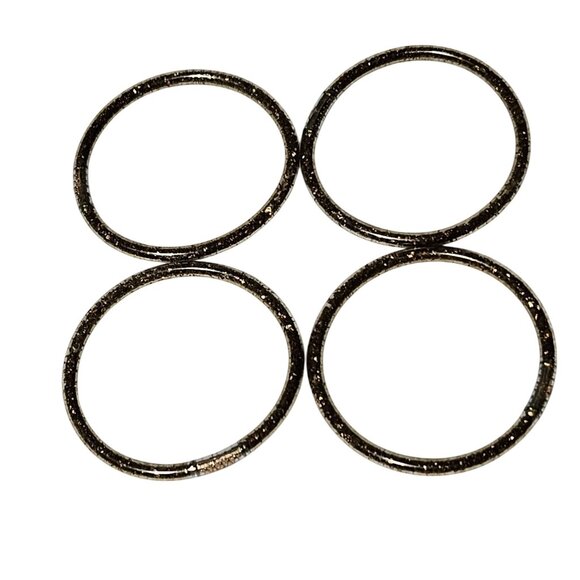 Retro 80s Glittering Brown Gold Soft Jelly Tube Stack Bangle Bracelets Set of 4 - Picture 1 of 2